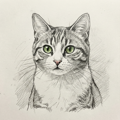 Sketch Personligt Husdjursporträtt